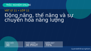Trắc nghiệm Vật lý 11: Động năng, thế năng và sự chuyển hóa năng lượng
