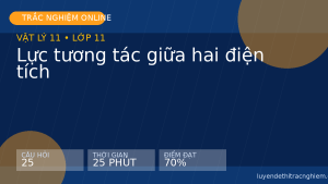 Trắc nghiệm Vật lý 11: Lực tương tác giữa hai điện tích