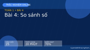 Trắc nghiệm Toán 1 Bài 4: So sánh số