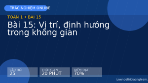 Trắc nghiệm Toán 1 Bài 15: Vị trí, định hướng trong không gian