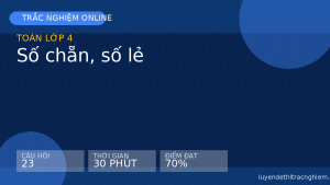 Trắc nghiệm Toán lớp 4: Số chẵn, số lẻ