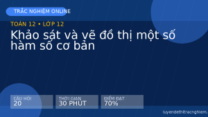 Trắc nghiệm Toán 12 : Khảo sát và vẽ đồ thị một số hàm số cơ bản
