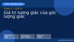 Trắc nghiệm Toán 11: Giá trị lượng giác của góc lượng giác