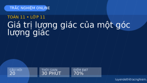 Trắc nghiệm Toán 11: Giá trị lượng giác của một góc lượng giác