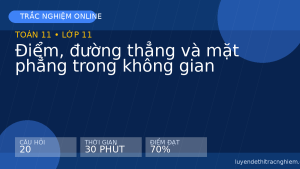 Trắc nghiệm Toán 11: Điểm, đường thẳng và mặt phẳng trong không gian