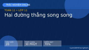 Trắc nghiệm Toán 11: Hai đường thẳng song song