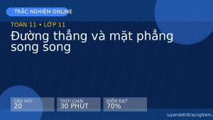 Trắc nghiệm Toán 11: Đường thẳng và mặt phẳng song song