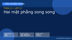 Trắc nghiệm Toán 11: Hai mặt phẳng song song