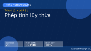 Trắc nghiệm Toán 11: Phép tính lũy thừa