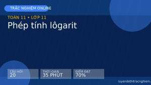 Trắc nghiệm Toán 11: Phép tính lôgarit