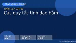 Trắc nghiệm Toán 11: Các quy tắc tính đạo hàm