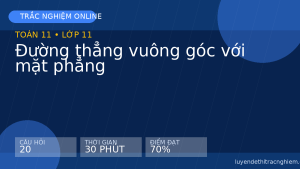 Trắc nghiệm Toán 11: Đường thẳng vuông góc với mặt phẳng