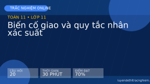 Trắc nghiệm Toán 11: Biến cố giao và quy tắc nhân xác suất