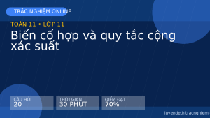 Trắc nghiệm Toán 11: Biến cố hợp và quy tắc cộng xác suất