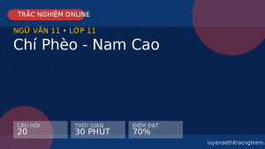 Trắc nghiệm Ngữ văn 11: Chí Phèo - Nam Cao