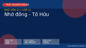 Trắc nghiệm Ngữ văn 11: Nhớ đồng - Tố Hữu