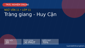 Trắc nghiệm Ngữ văn 11: Tràng giang - Huy Cận