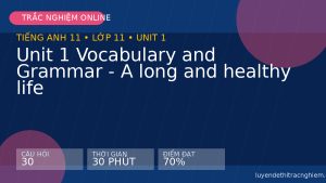Trắc nghiệm Tiếng Anh 11 Unit 1 Vocabulary and Grammar - A long and healthy life