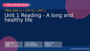 Trắc nghiệm Tiếng Anh 11 Unit 1 Reading - A long and healthy life