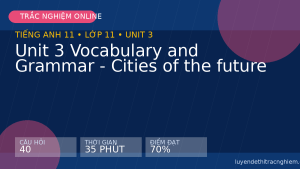 Trắc nghiệm Tiếng Anh 11 Unit 3 Vocabulary and Grammar - Cities of the future