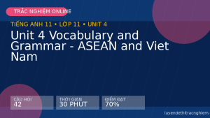 Trắc nghiệm Tiếng Anh 11 Unit 4 Vocabulary and Grammar - ASEAN and Viet Nam
