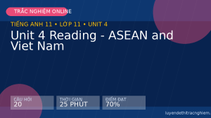 Trắc nghiệm Tiếng Anh 11 Unit 4 Reading - ASEAN and Viet Nam