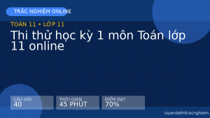 Thi thử học kỳ 1 môn Toán lớp 11 online