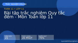 Bài tập trắc nghiệm Quy tắc đếm - Môn Toán lớp 11