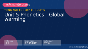 Trắc nghiệm Tiếng Anh 11 Unit 5 Phonetics - Global warming