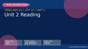 Trắc nghiệm Tiếng Anh 10 Unit 2 Reading