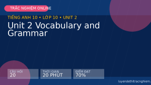 Trắc nghiệm Tiếng Anh 10 Unit 2 Vocabulary and Grammar