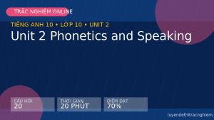 Trắc nghiệm Tiếng Anh 10 Unit 2 Phonetics and Speaking