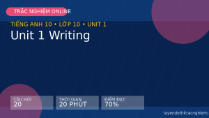 Trắc nghiệm Tiếng Anh 10 Unit 1 Writing