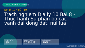 Trach nghiem Dia ly 10 Bai 8 - Thuc hanh Su phan bo cac vanh dai dong dat, nui lua