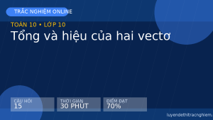 Trắc nghiệm Toán 10: Tổng và hiệu của hai vectơ