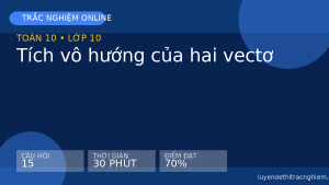 Trắc nghiệm Toán 10: Tích vô hướng của hai vectơ