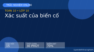 Trắc nghiệm Toán 10: Xác suất của biến cố