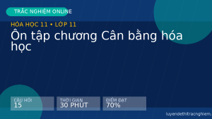 Trắc nghiệm Hóa học 11: Ôn tập chương Cân bằng hóa học