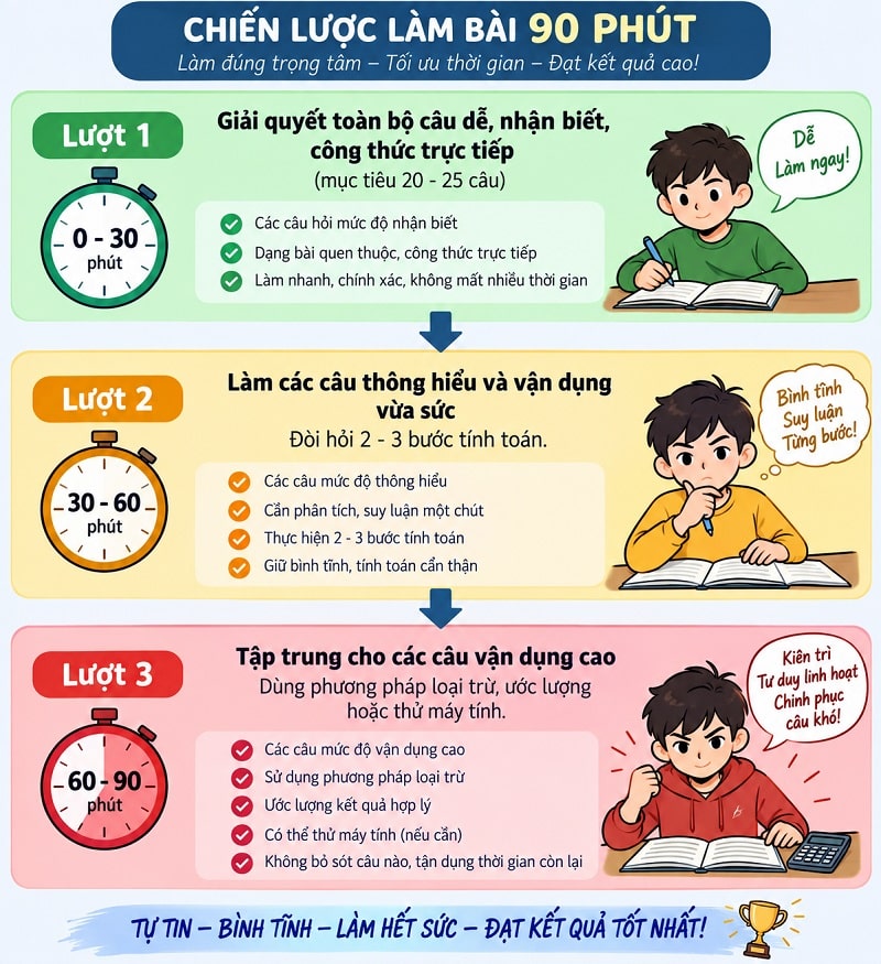 Quy tắc 3 lượt làm bài